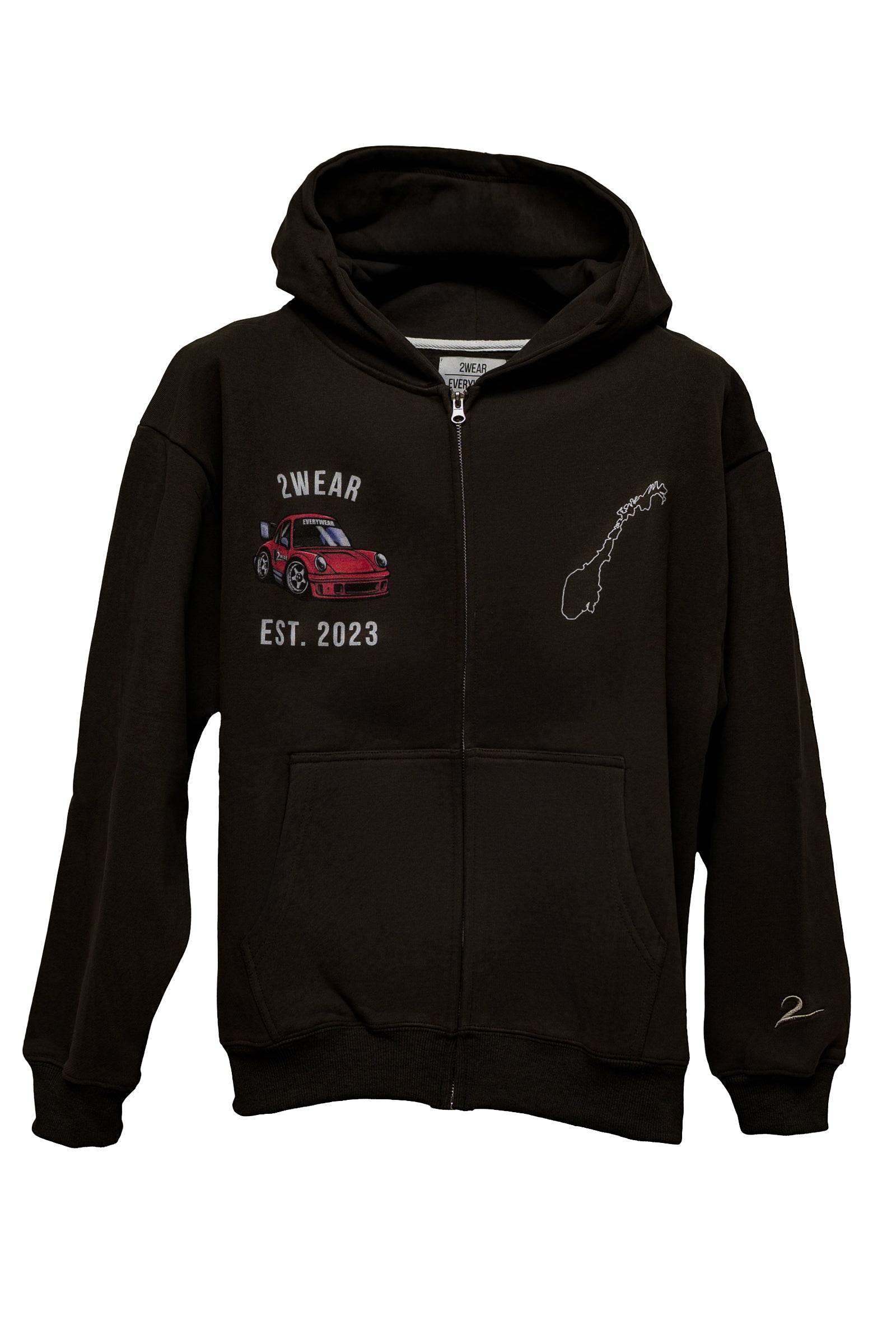 パーカー・フーディ HUECLOSET Brushed Two Way Hood Zip-Up SW58 Two-Way Zip-Up Hoodie in Sweaters | Vince