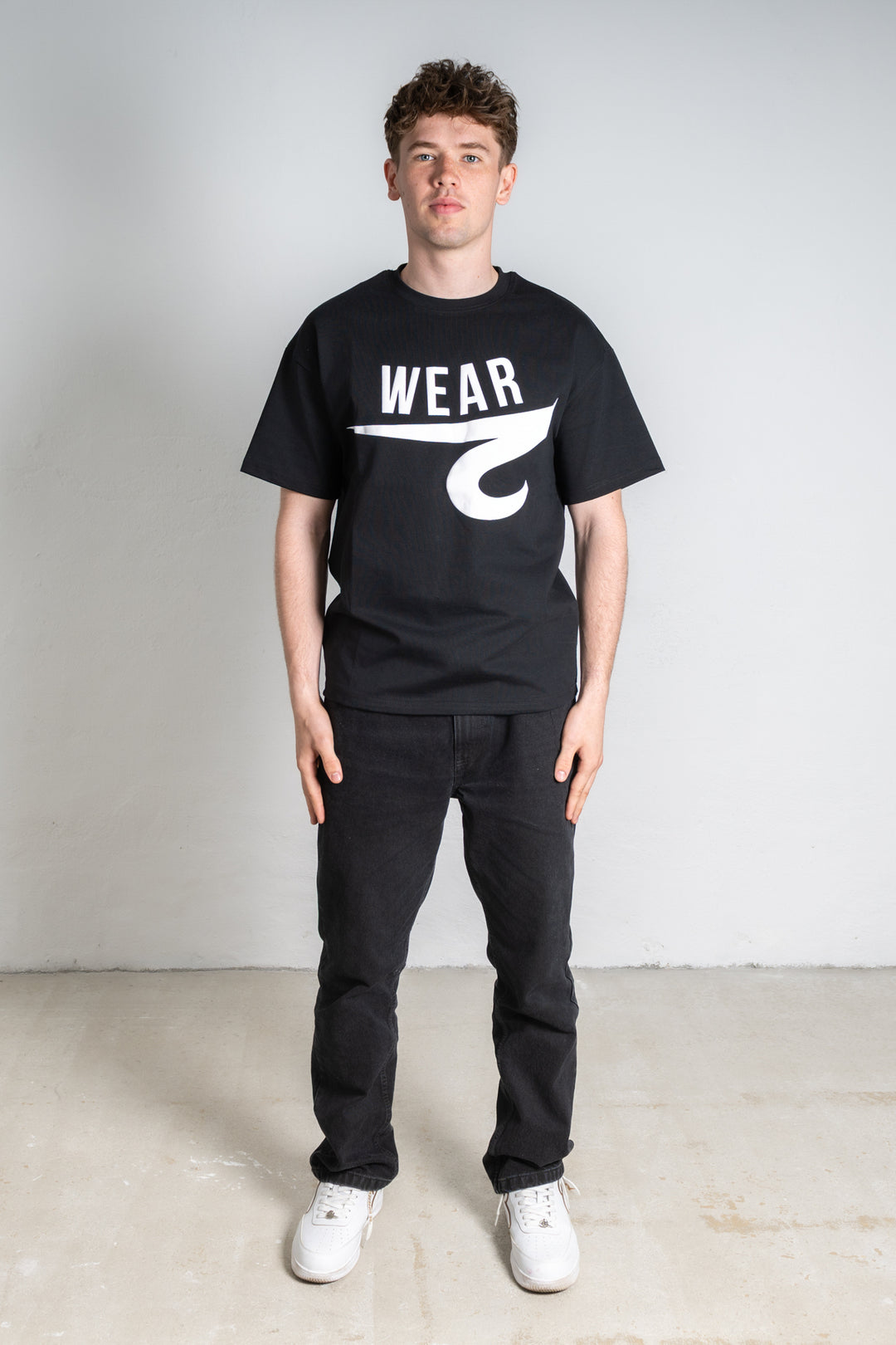Black Upside Down Puff S/S Tee