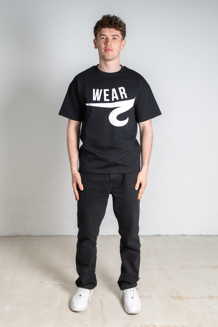 Black Upside Down Puff S/S Tee
