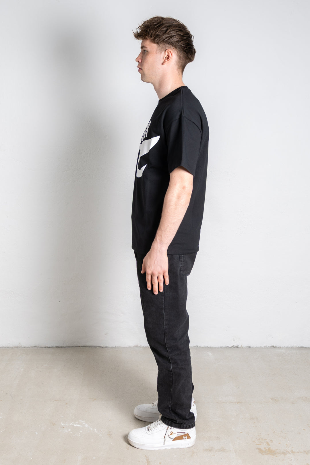 Black Upside Down Puff S/S Tee