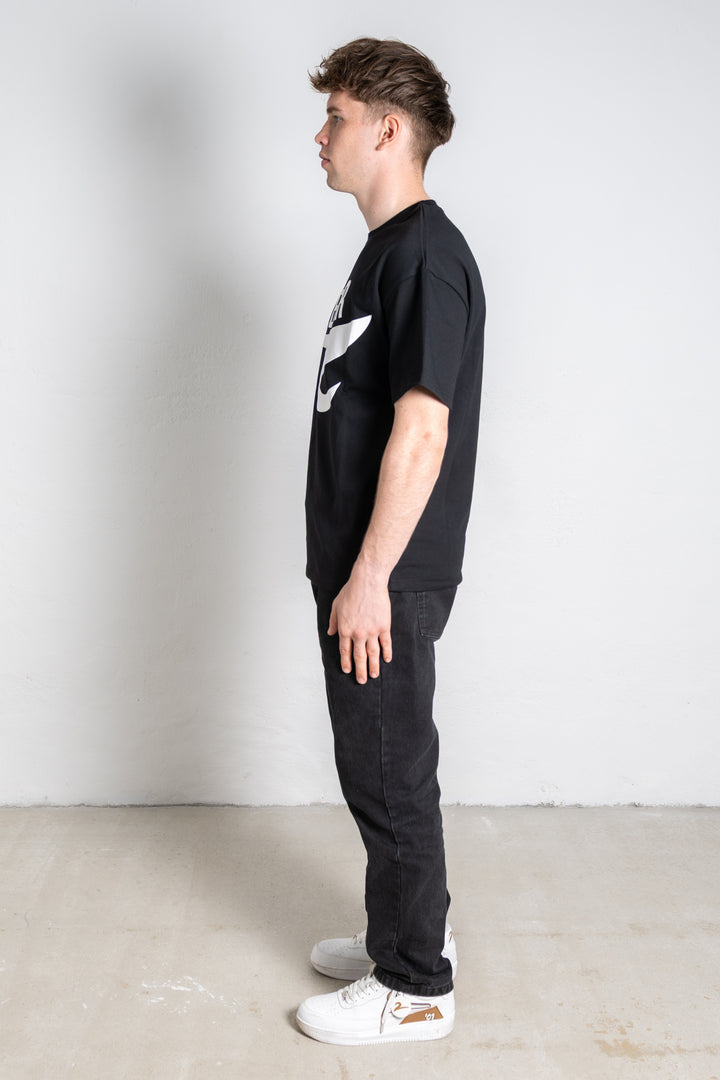 Black Upside Down Puff S/S Tee